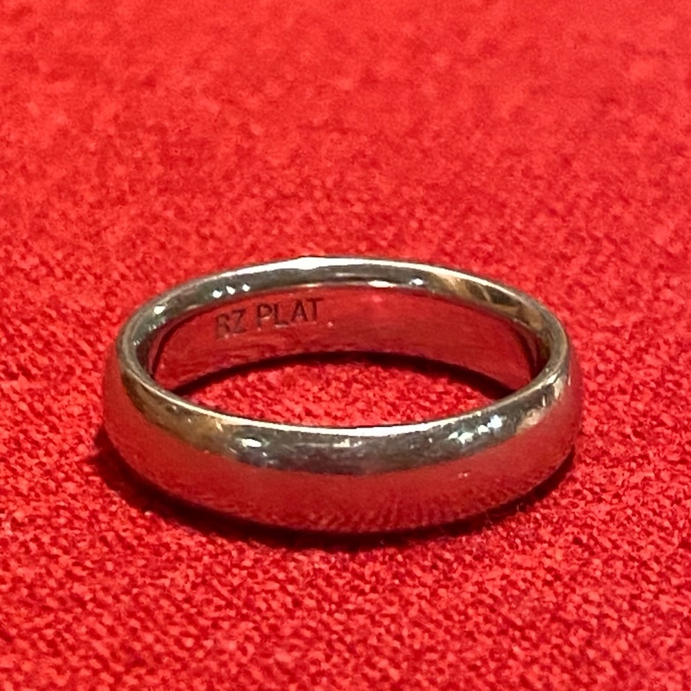 Platinum comfort fit wedding band.